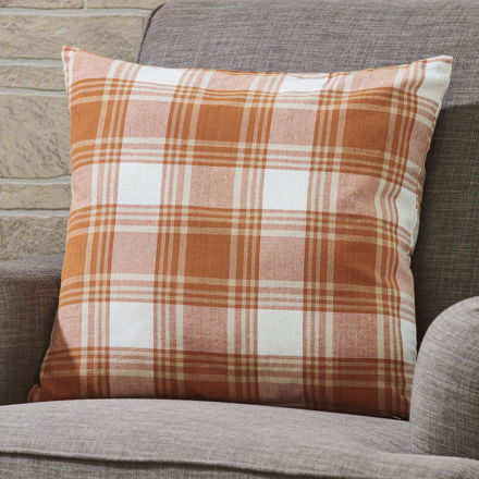 Picture of Pumpkin Plaid Pillow Cover