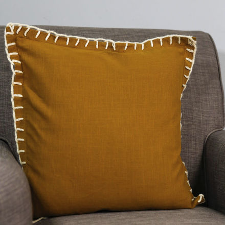 Picture of Whip Stitched Pillow Cover, Butterscotch