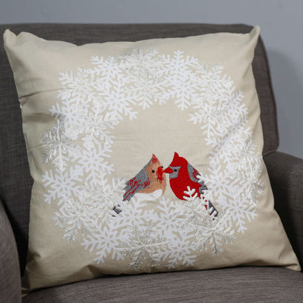 Picture of Birds in Wreath Pillow Cover